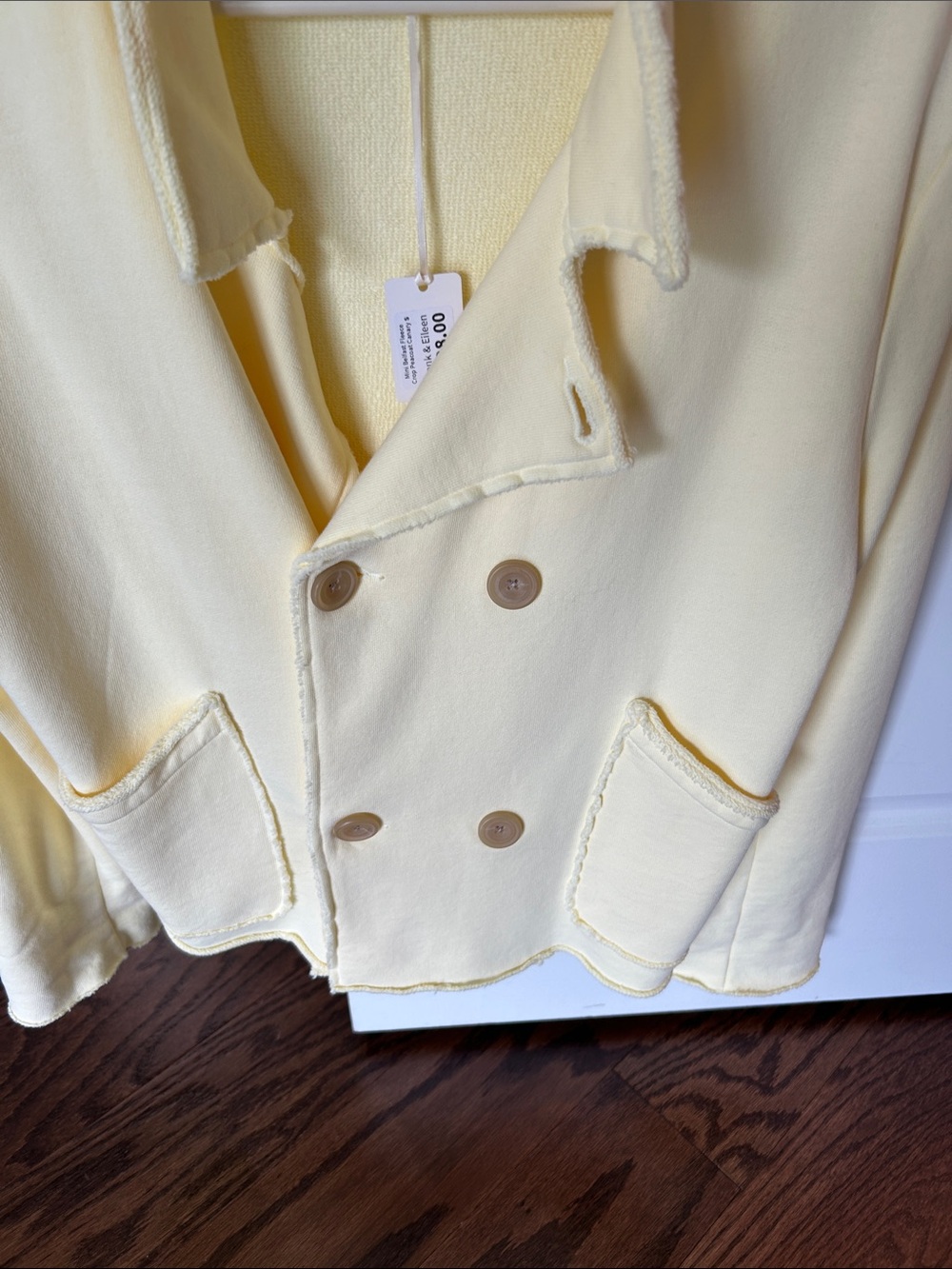 Frank & Eileen Pale Yellow Double-Breasted Blazer - Picture 5 of 5